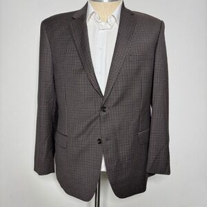 Jos. A. Bank Blazer Brown 44L Check Two‎ Button Sport Coat Jacket